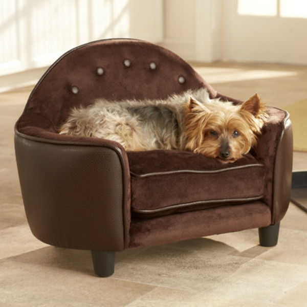 söt-ortopedisk-hund-säng-i-brun - elegant utseende