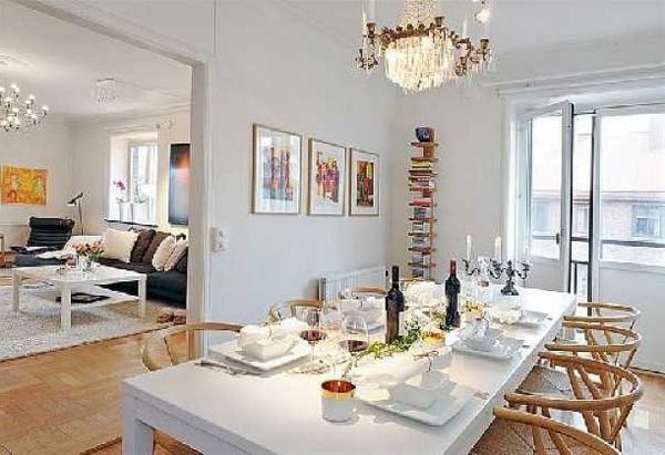 Nordic-mode design de mese alb-tabel in-the-cameră