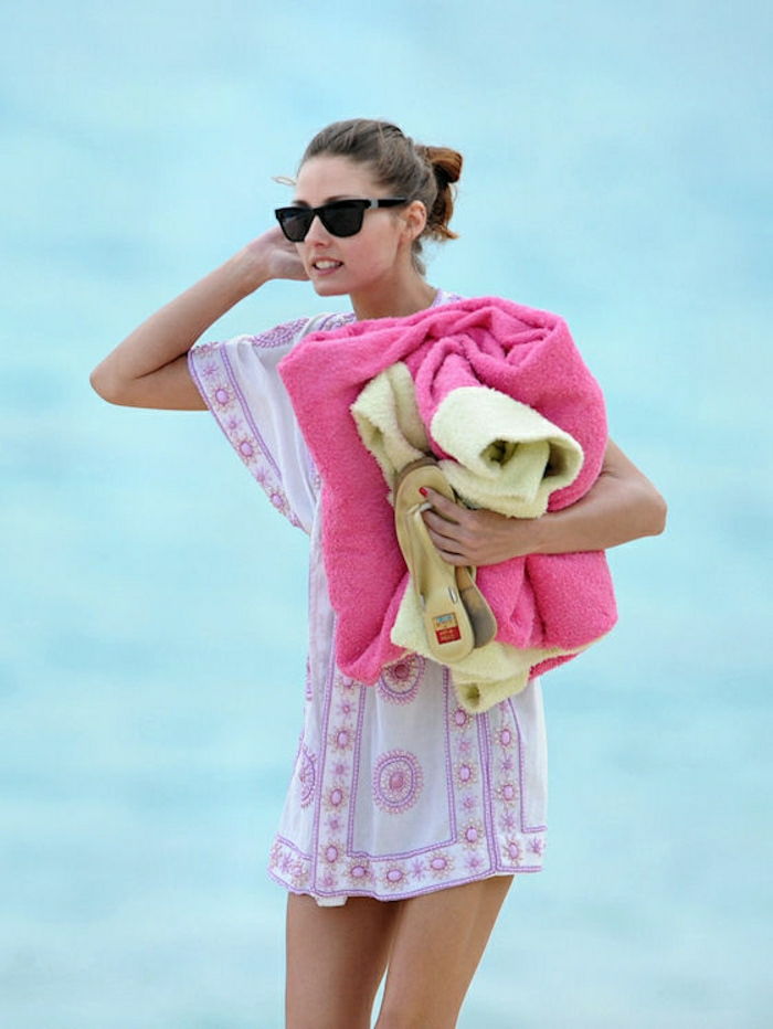 olivia-Palermo-beach-handduk söta färger