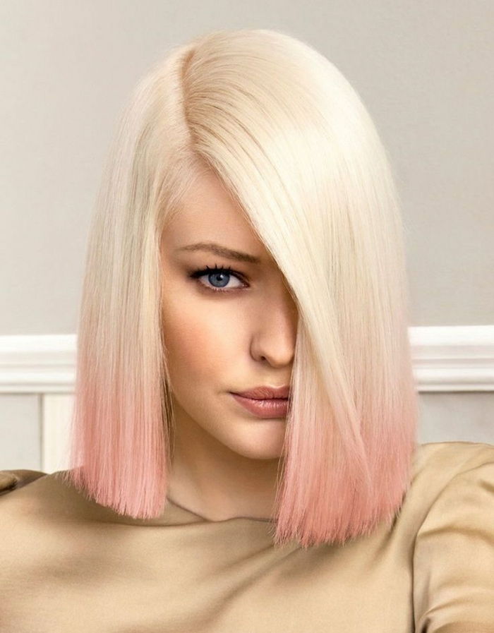 ombre păr blond roz cel de-al doilea fiu lungime umăr păr în umbre uite