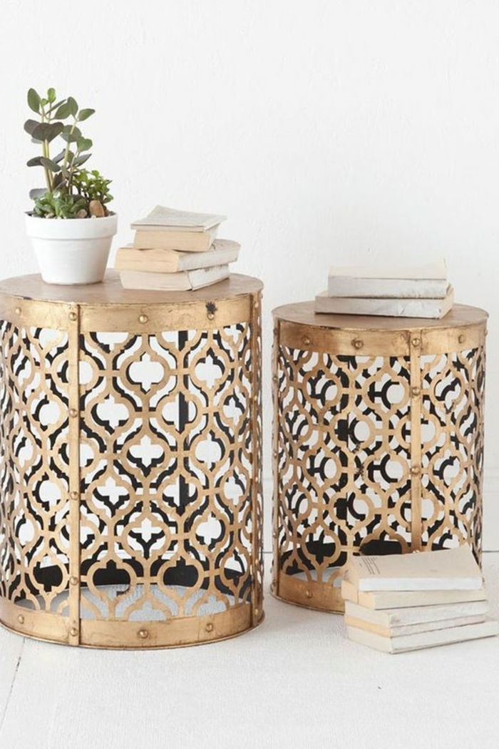 arabiska möbler dekorativa bitar dekoregale för gryta och böcker kaffebord gitter guld dekoration