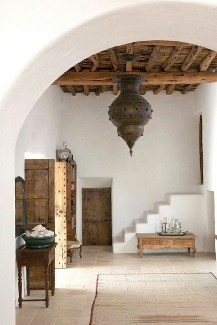 orientaliska hängande lampa dekorationer som bediunenstil enkel enkel design sten trä skåp bord dekoration