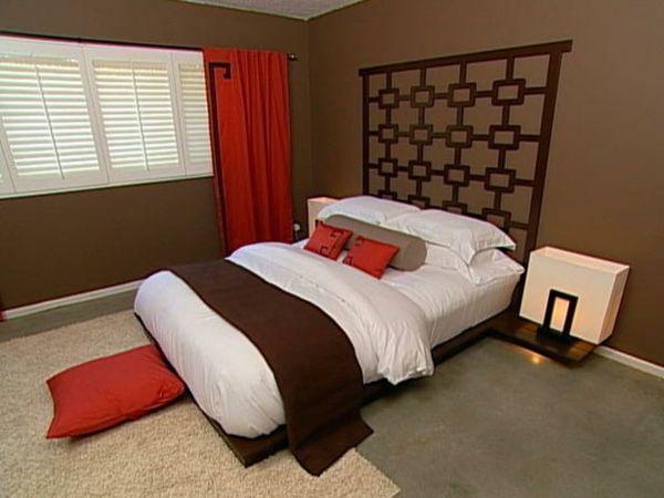 alb roșu și ockra culoare pentru un dormitor modern mobilier stil oriental