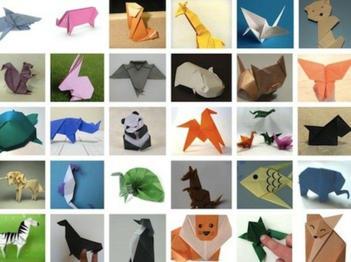 Origami-koláž-origami-bar origami-panda-skladací technika papiera origami výtokové inštrukcia