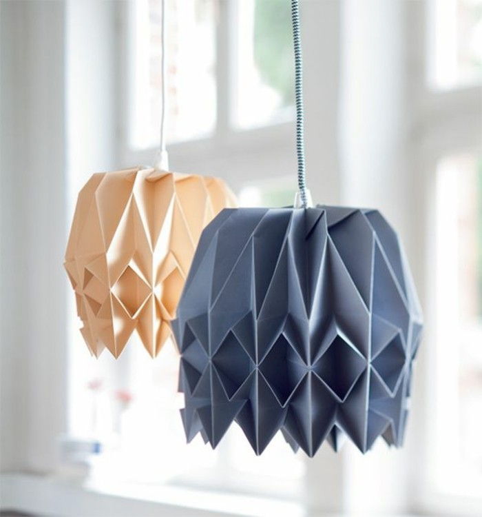 origami-abażur-piękny-abażur-z-kolorowym-papieru lampy