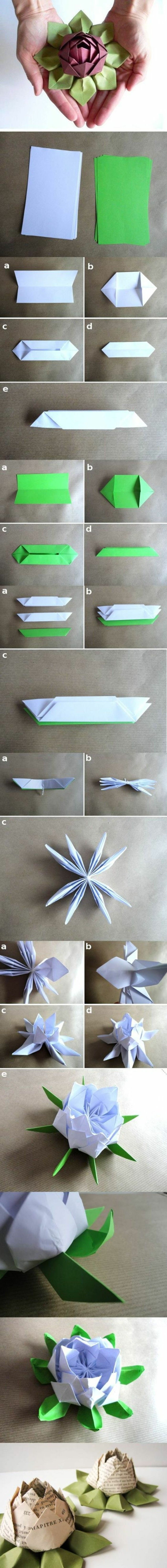 origami a crescut de-pliere floare tehnica de hârtie de instrucțiuni-pliere origami origami