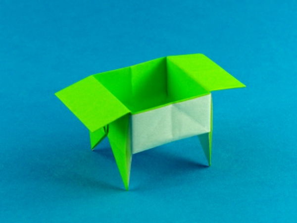 origami-box-green-design - culoare electrica