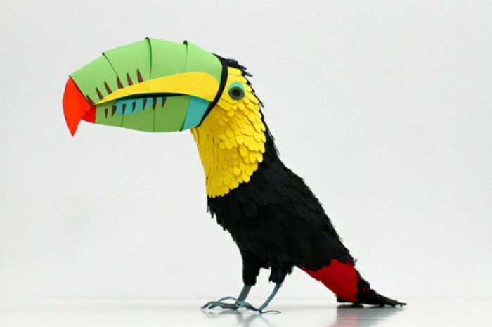 origami-dyr-a-fargerike-papegøye