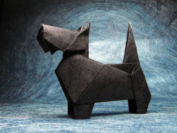 Origami-gyvūnai-AN-įdomus šuo
