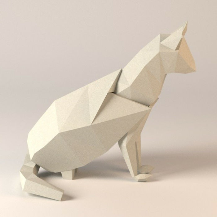 origami-animali-a-white-cat