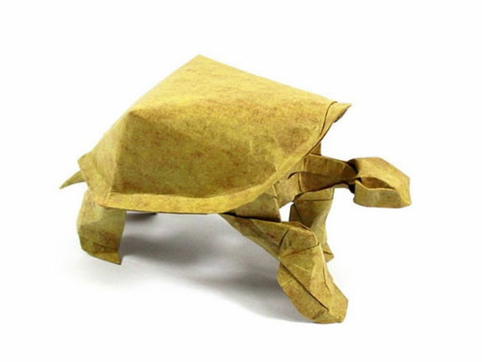 origami-dyr-gul-skilpadde
