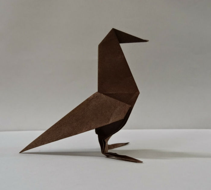 origami-animale-pasari-in-brun