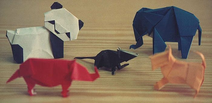 origami-dyr-forskjellige-typer