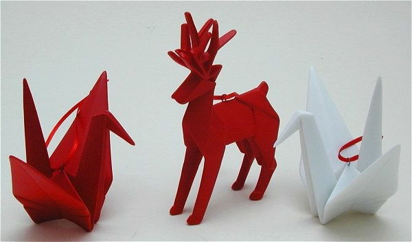 origami-till-jul-röd-hösthjort - unikt foto