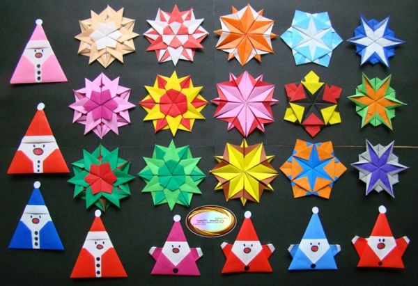origami-till-jul-olika-modeller - snygg bild tagen ovanifrån