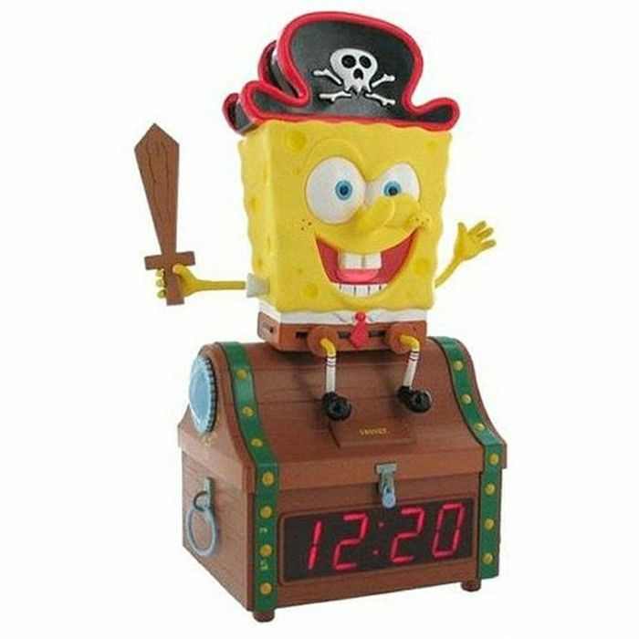 idéia original para-Kinderweccker relógio Spongebob tesouro-criança-despertador digital-funny-alarme