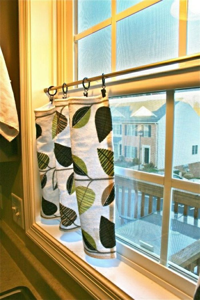 idea originale Piccola finestra tenda asciugamano
