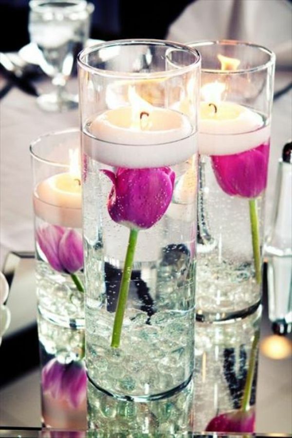 ตกแต่งโต๊ะ -originelle กับดอกทิวลิปสีชมพู
