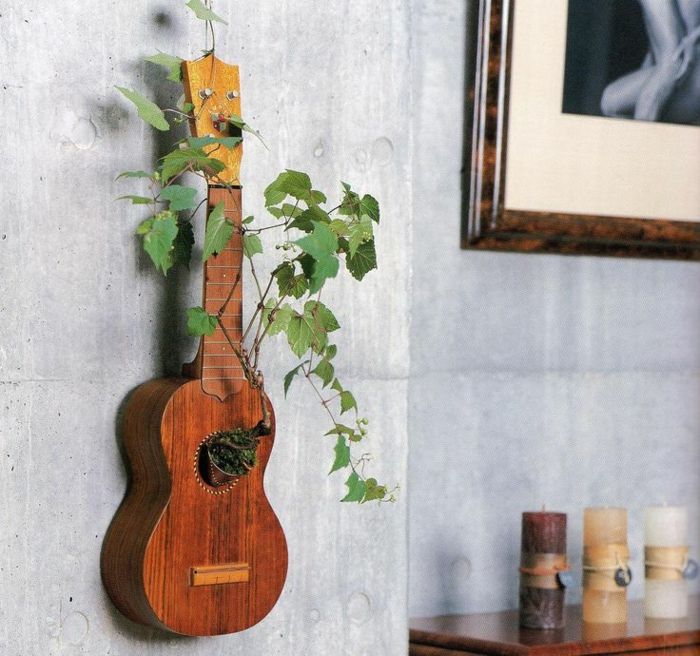 design de parede original guitarra retro