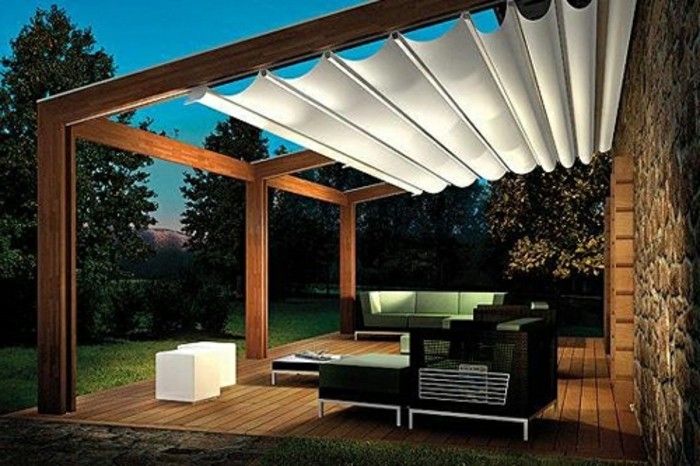 Pôvodne pergola-of-drevo-moderný design-bielo-canopy