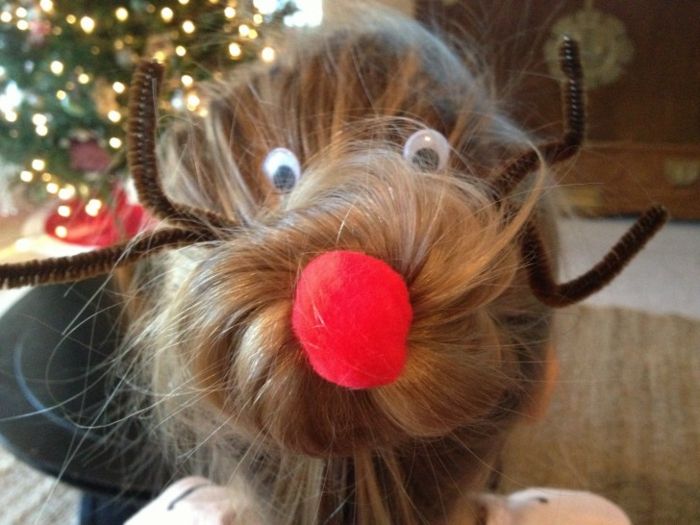 Pôvodne Vianočné nápady remeslá-by-dieťa-Rudolf-in-the-vlasy