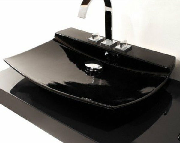 Creative svart sink-for-the-badrummet