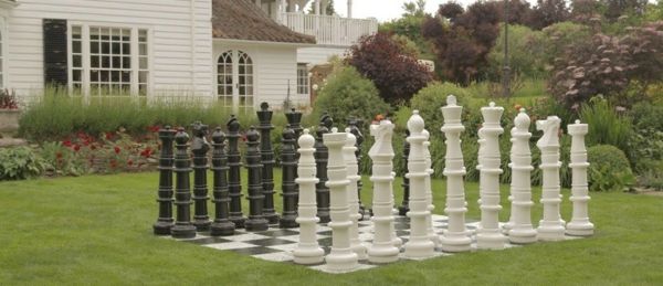 utomhus schack-plast figurer