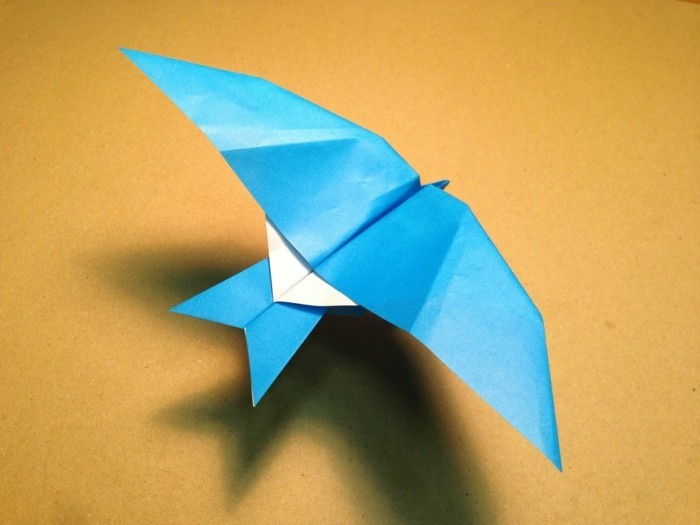 papir rynke fugl-i-blue-selv-make