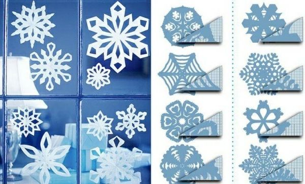papirja snežinke-Fensterdeko do božič