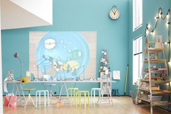 pastellfärgade vägg samling-sommaren-blue