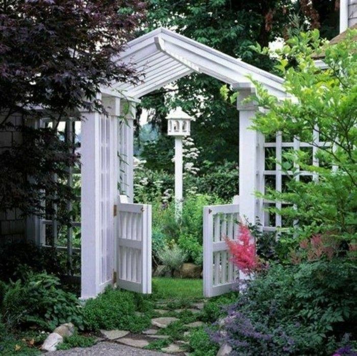 Bramy pergola-ogrodowe, ogrodzenia-biały