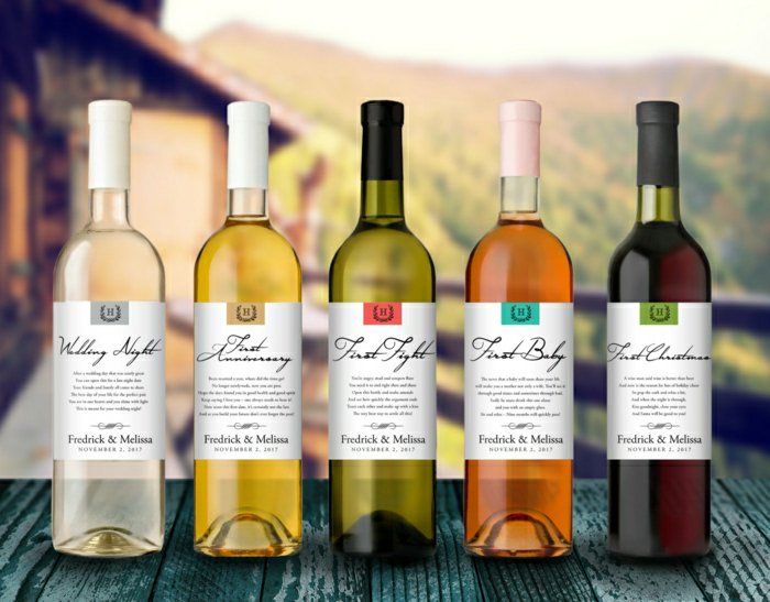 Vino etichette-even-make-diverso-vino bottiglia di vino