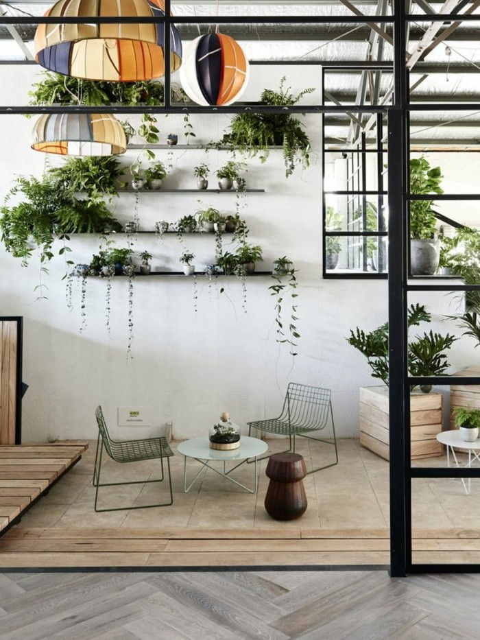 växt-to-the-wall hängande växter vardagsrum Wohndeko Idea dekoration tips