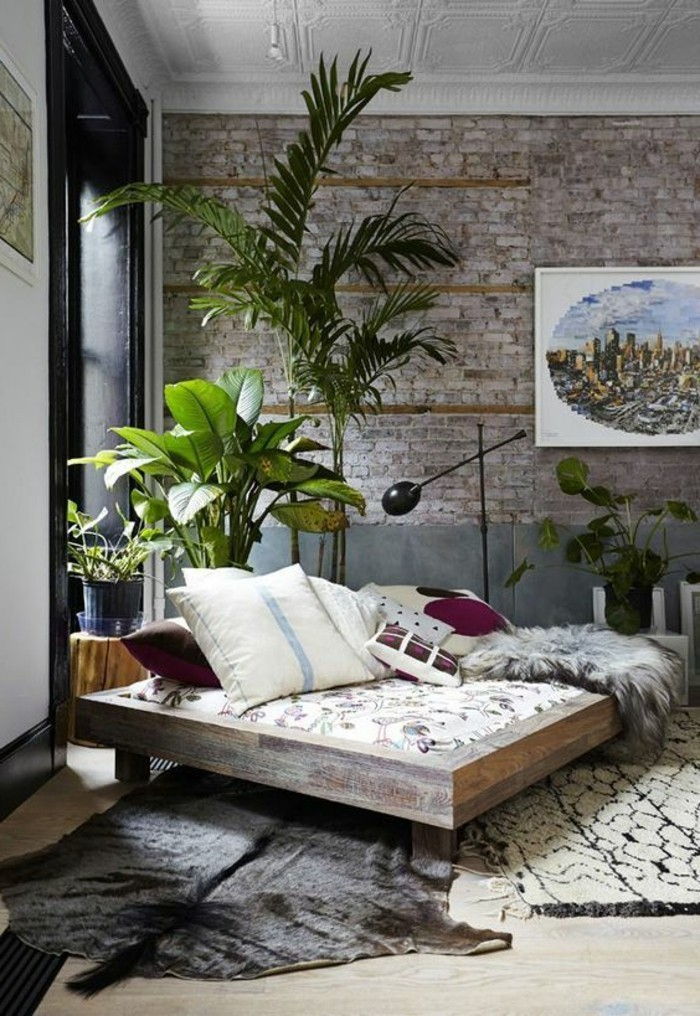 pflanzenimschlafzimmer-decoration tips-slaapkamer-hoek-plant design ideeën