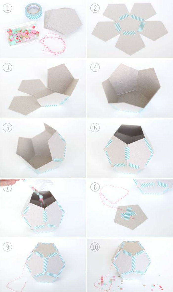 Făcând o figură geometrică din carton, bandă de burete, dulciuri