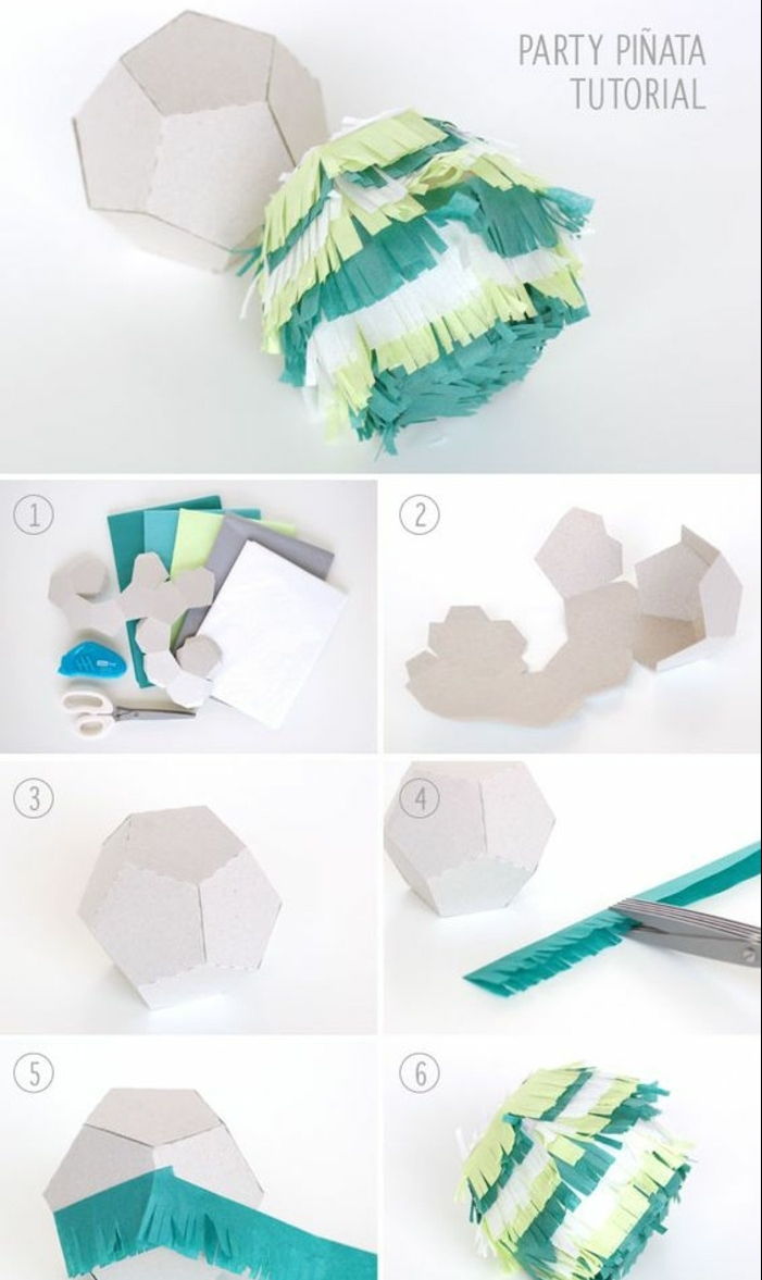 karton, yeşil kağıt, diy yapılmış geometrik figür