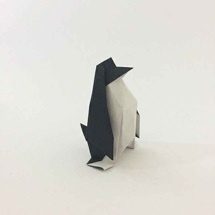pingvin origami fällbara teknik-papper origami figurer origami-vikning instruktions