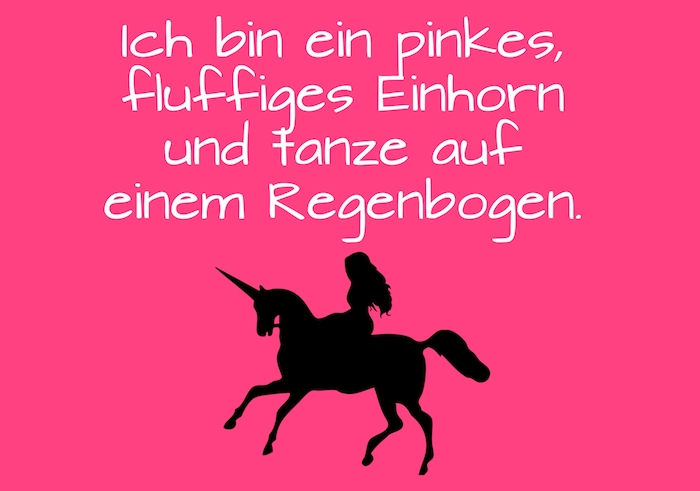 ung kvinna och en svart enhörning - en rosa enhörning bild och en kort enhörning som säger - coola unicornordstäv