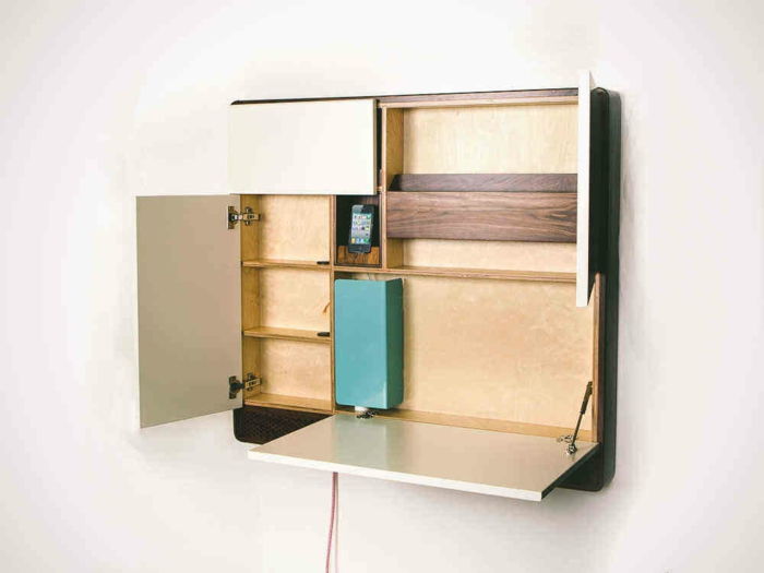 priestorovo úsporné nábytok-Cool-cabinet-on-the-múr
