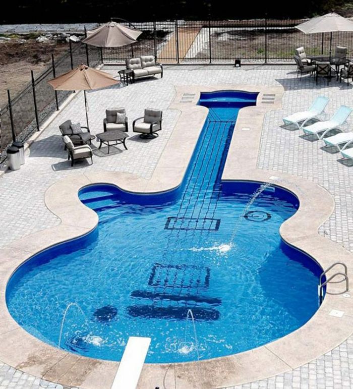 piscină tapet chitară-formă-Foro-Up făcute de