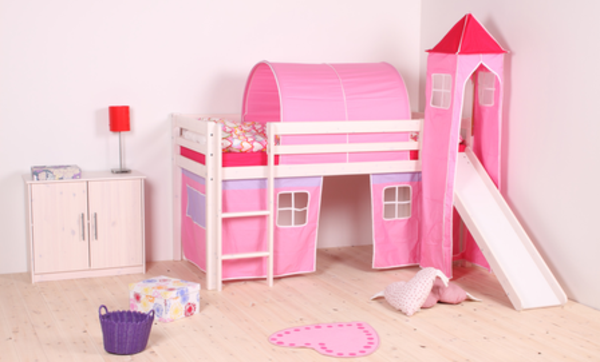 princezná posteľ-ružová farba - so šmýkačkou