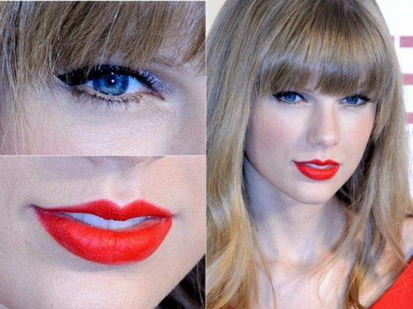 albastru ochi make-up - Tayler Smith - buzele roșii și ochii albaștri