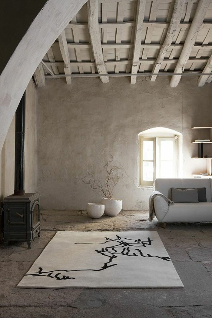romlig-rom, minimalistisk oppsett Creative design fargerik teppe