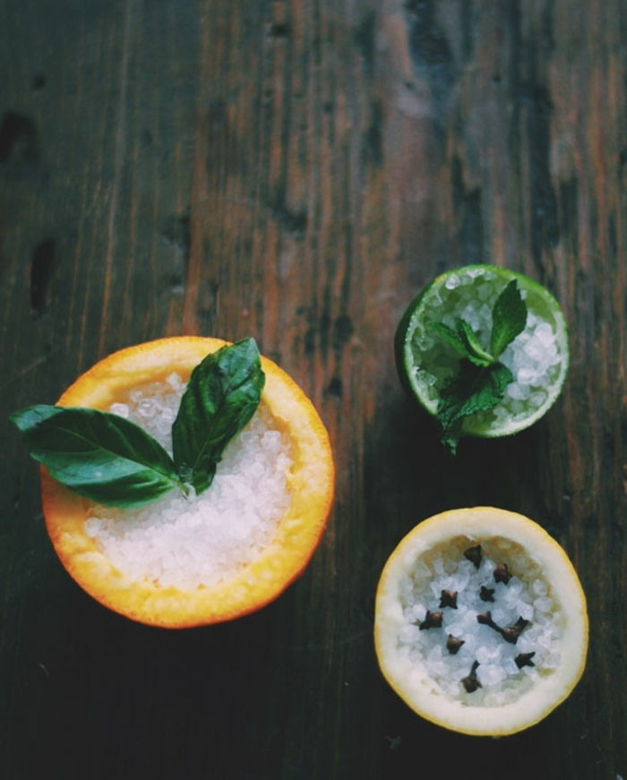 diy air freshener fra fruktskåler, sitronskall, lime peel, appelsinskall