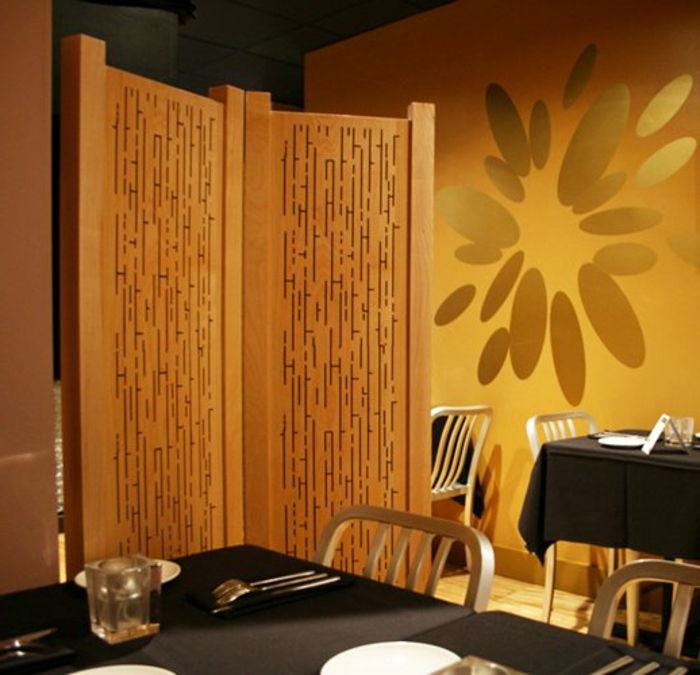 espaço trenner-de-madeira-Asian-design