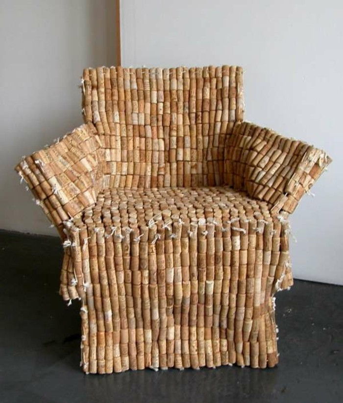 Recyklácia nábytok, kreatívny dizajn stoličky vyrobené-of-korku