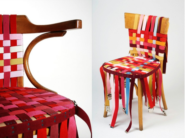 Recyklácia nábytok-nádherné-modelovej stolička-of-farebné kože