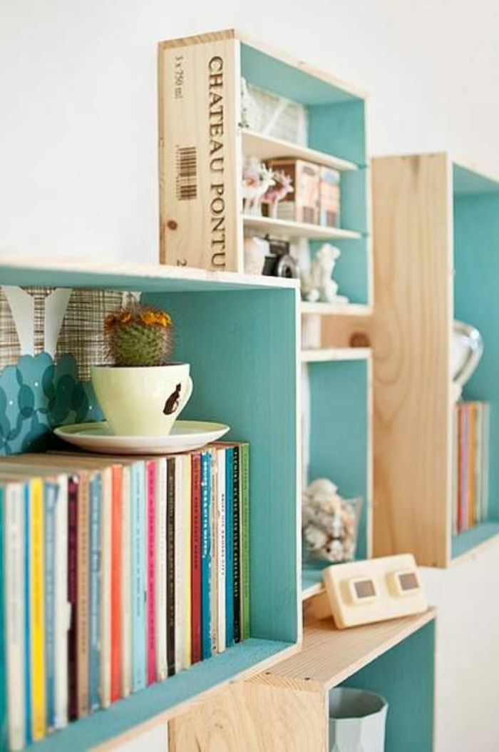 -Own-build-shelf Regal system-of-Golz-muitos livros Decoração-cup-planta