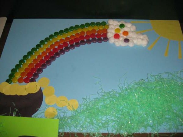 idee artigianali per la scuola materna - arcobaleno di caramelle