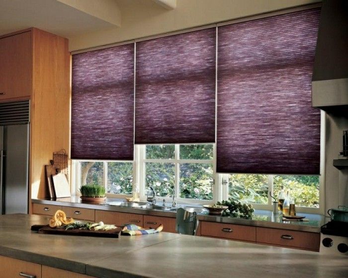 blinds-Fensterdeko-keuken-in-paarse kleur